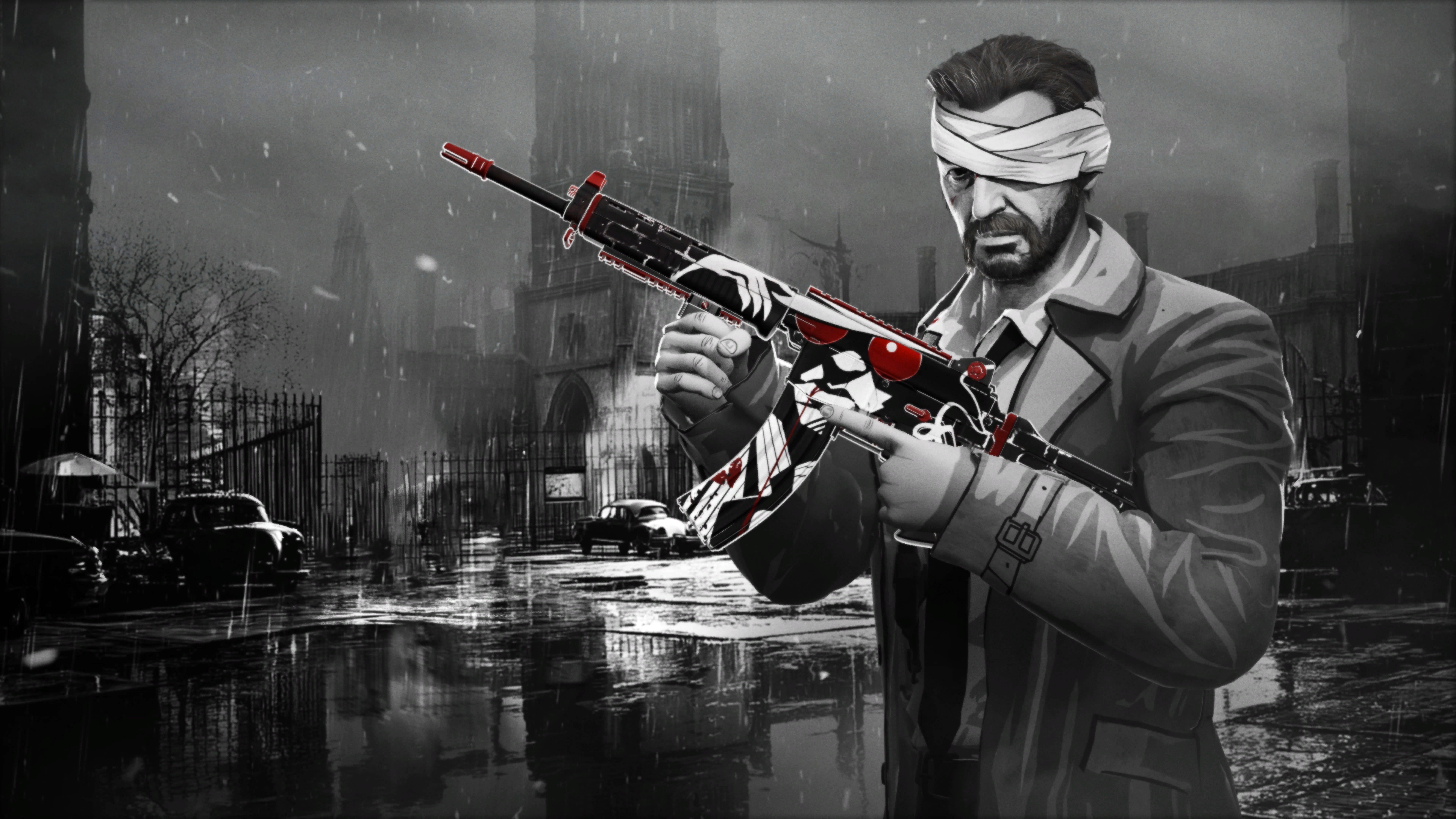 Call of Duty Greyscale LoadingScreen from Reactive: Ink and Smoke Black Ops 6 Bundle