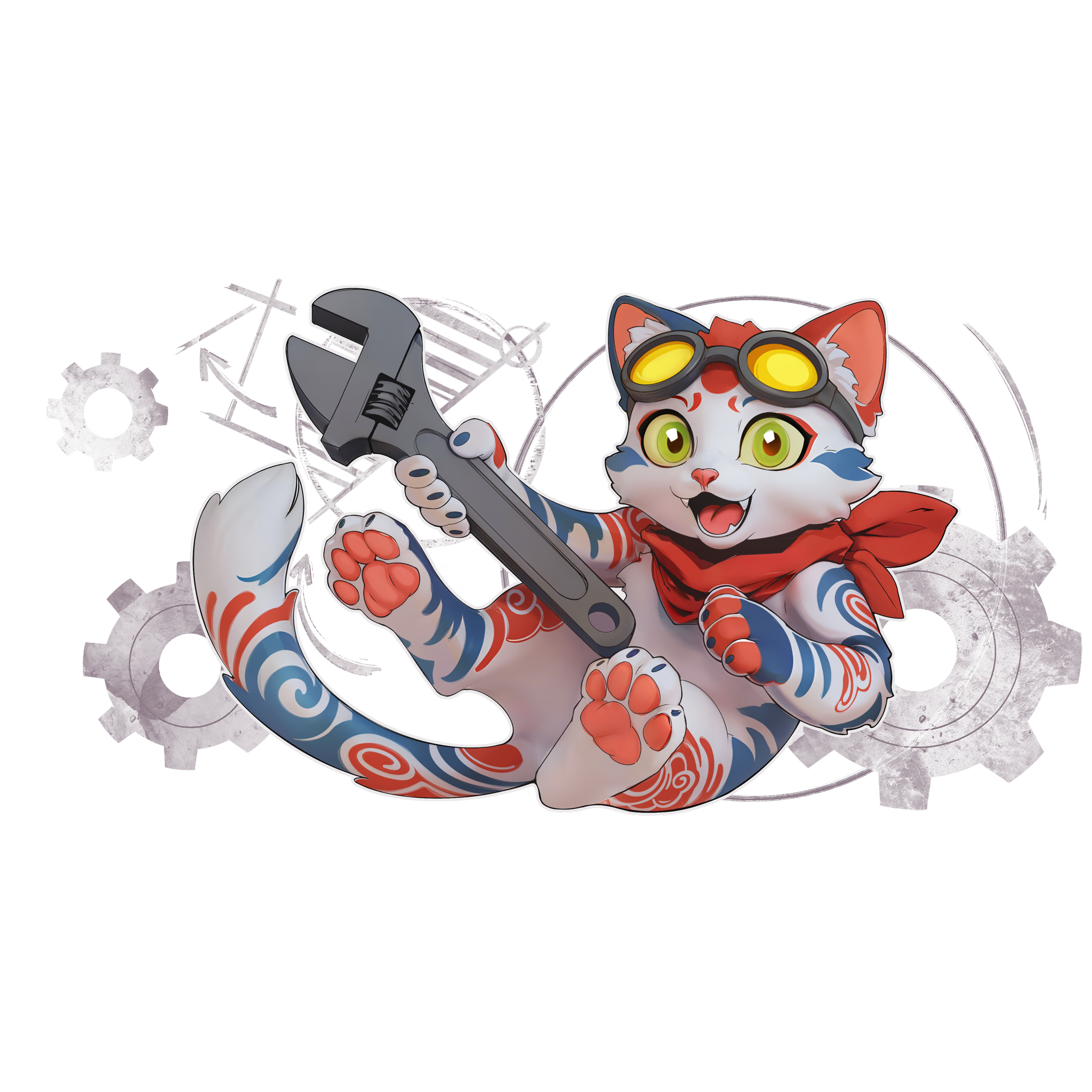 Call of Duty Meow-ky Wrench Sticker from Reactive: Grease Monkey Black Ops 6 Bundle
